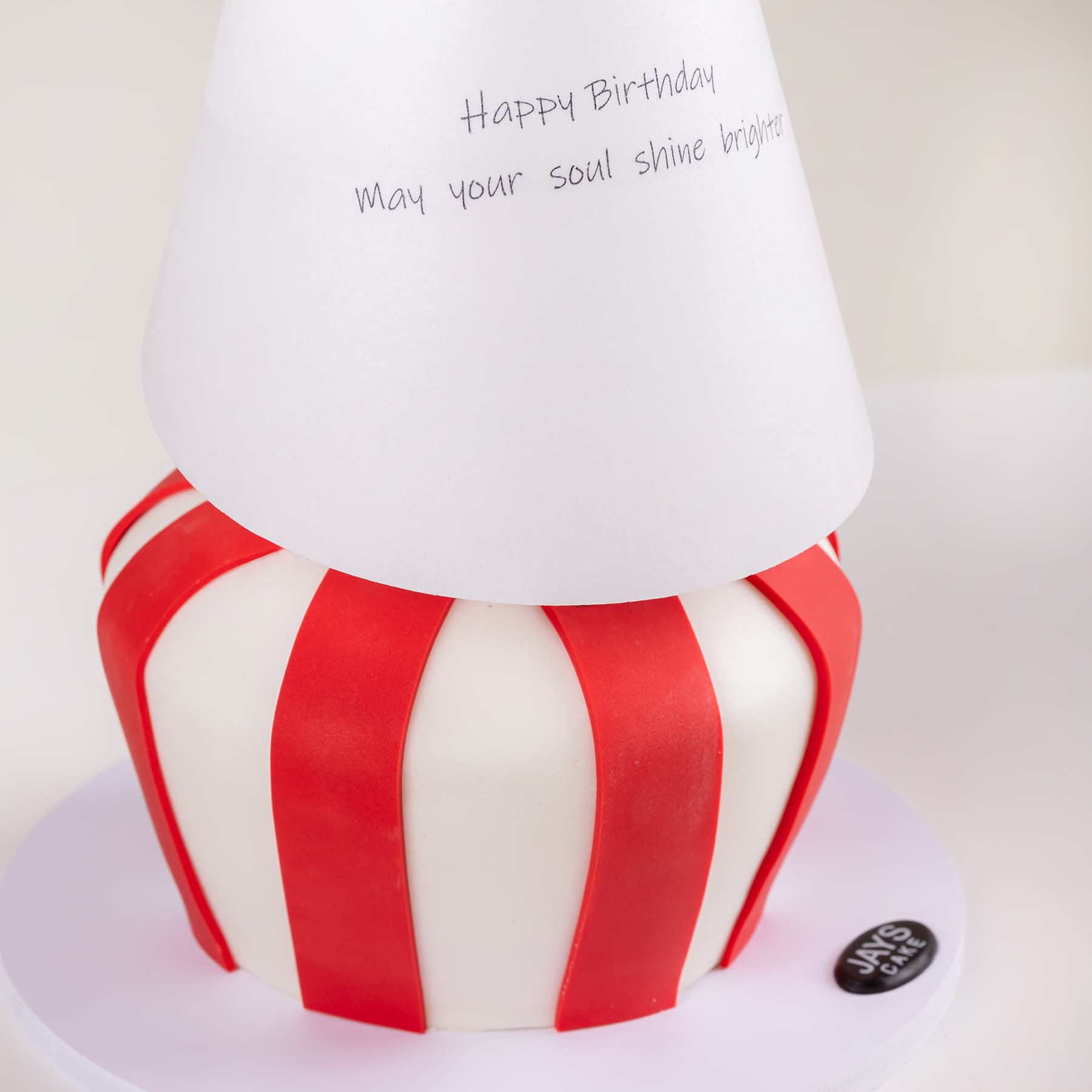 Lamp Cake - Red stripes